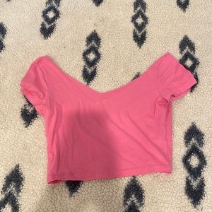 pink drop shoulder tee